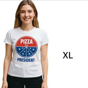 Pizza for President Graphic Tee– Size XL